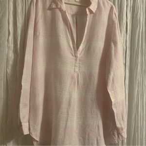 GAP  Boyfriend Linen Tunic Stripe pink white XXL